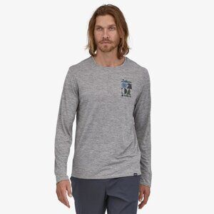 Patagonia Men's Cap Cool Daily Graphic Long Sleeve Shirt Size Large Feather Grey